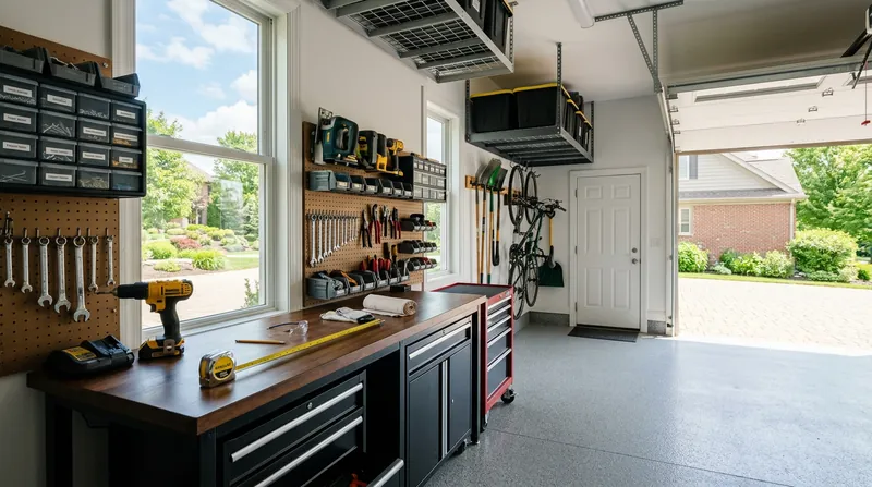 Organized home workshop with tools for DIY home improvement projects